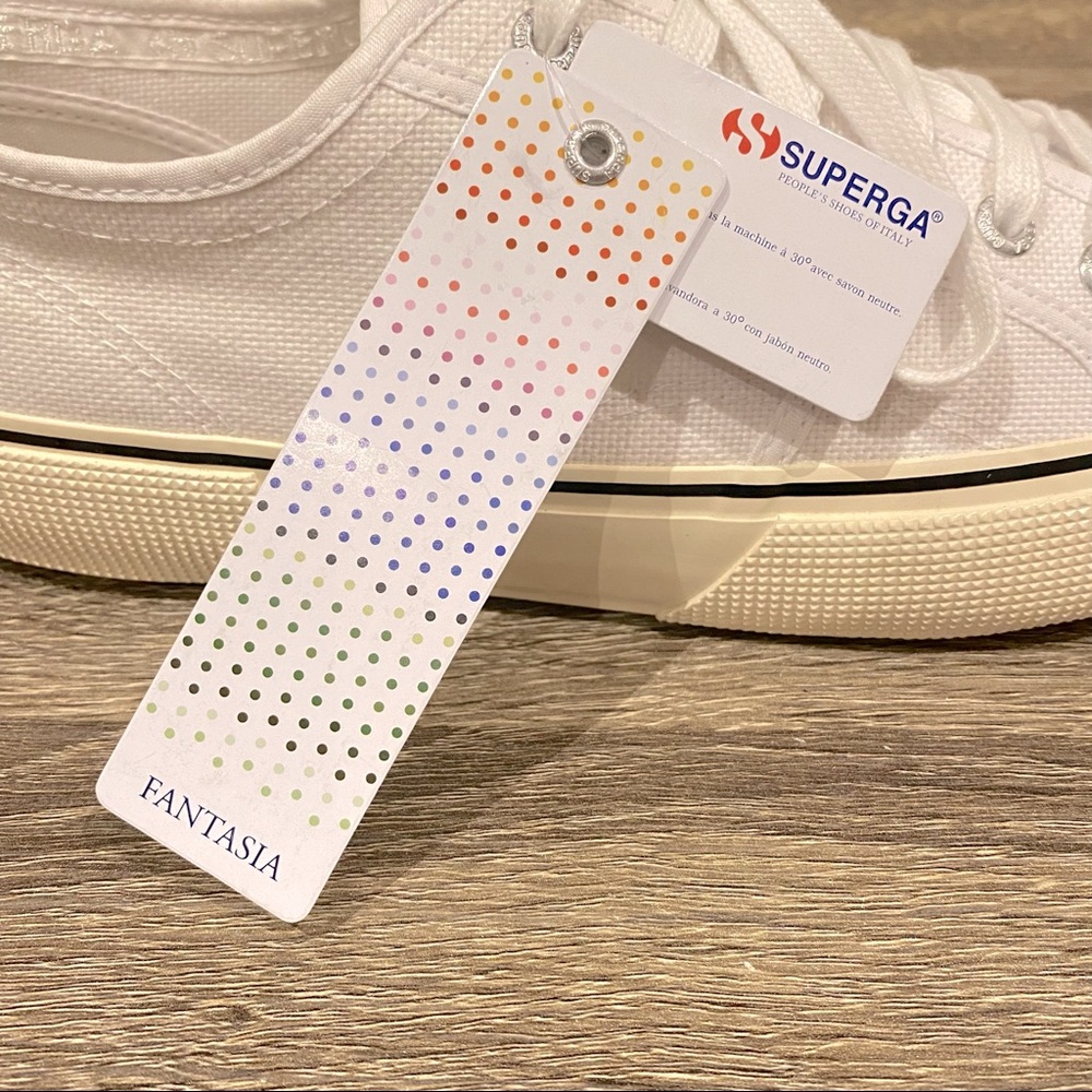 NWT SUPERGA Fantasia Man’s White Classic Sneakers Size 44 brand new with tags - Picture 8 of 15